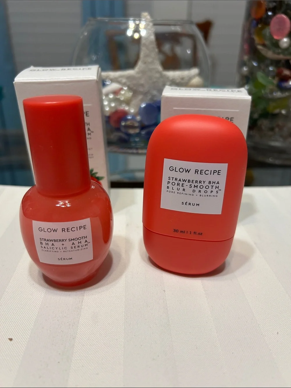 GLOW RECIPE BUNDLE  Strawberry Smooth Salicyic serum & Pore Smooth Blur drops